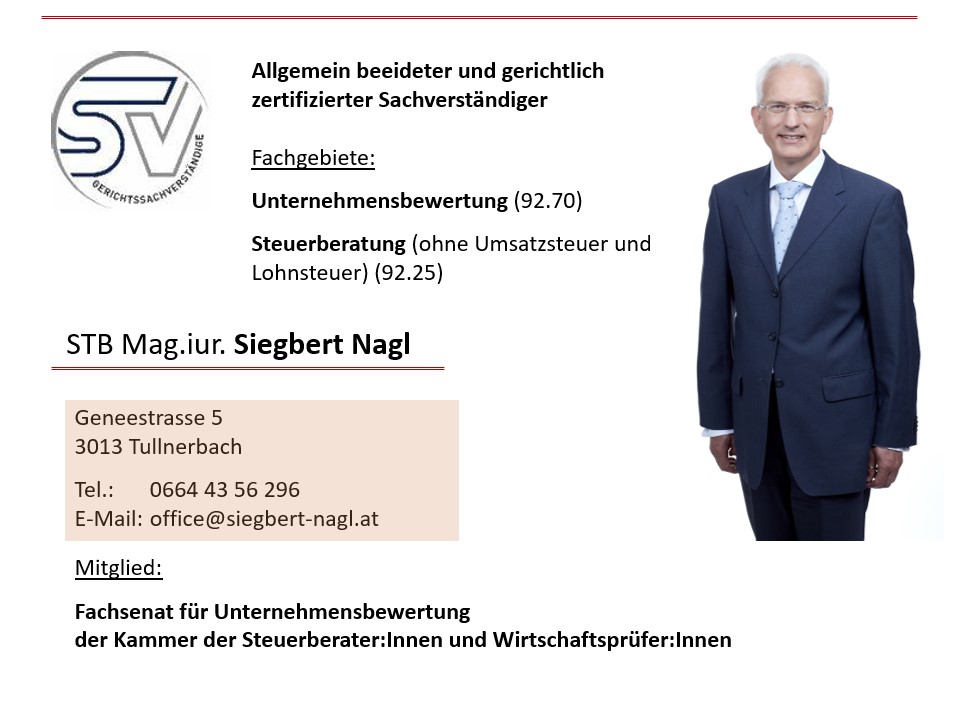 Sachverständiger Siegbert Nagl